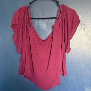 American Eagle Outfitters Maroon Blouse